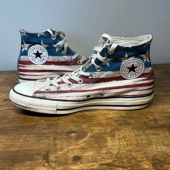 Converse All Star Natura USA Flag Patriotic Hi Tops Sneakers Shoes M 9 W 11 - Picture 1 of 9